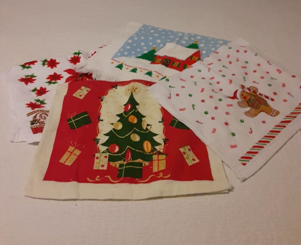 Christmas Towel Collection 4pc Vintage & Modern